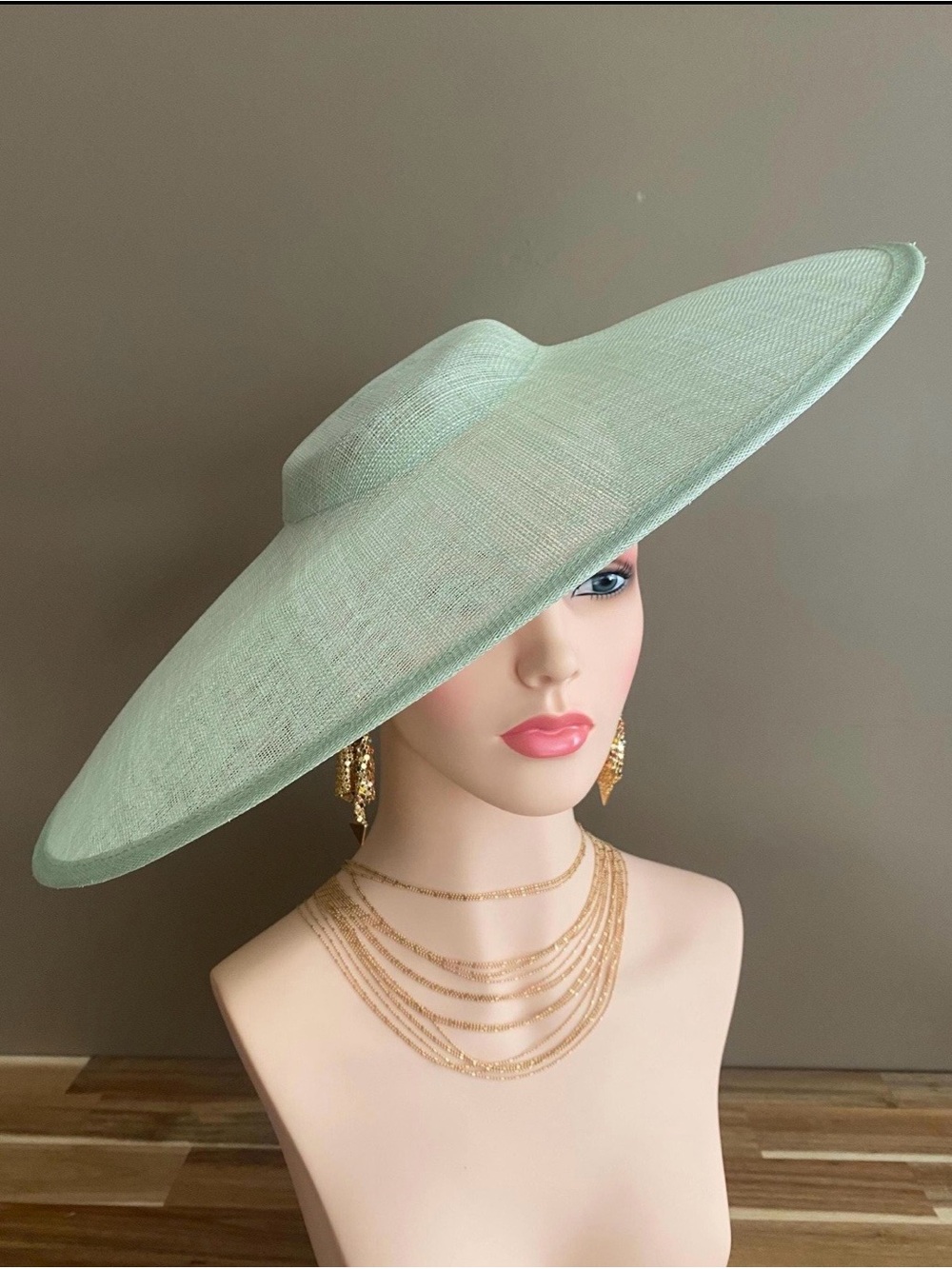 Elegant Mint Green Large Fascinator Hat